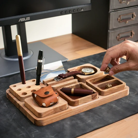 Wooden Desk Organizer